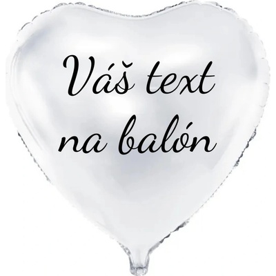 PartyDeco Fóliový balón s textom Biele srdce 61 cm