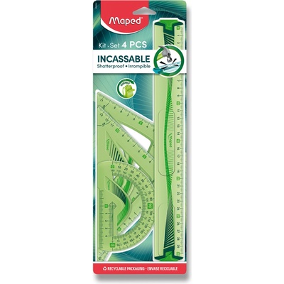 Maped Sada pravítek Unbreakable Maxi 4dílná sada zelená 244304 – Zboží Živě