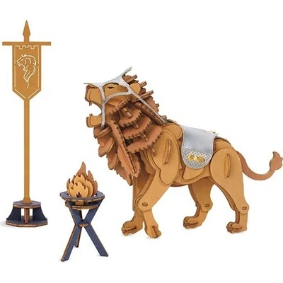 RoboTime 3D Drevená skladačka Bojovný lev - Warior Lion