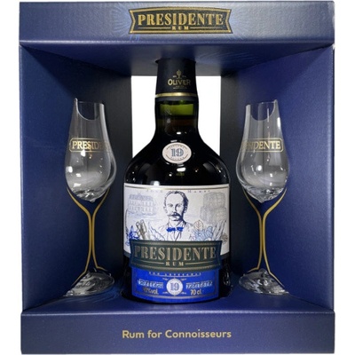 Presidente Marti Solera Rum 19y 40% 0,7 l (dárkové balení 2 sklenice)