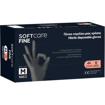 SoftCare Черни нитрилни ръкавици Soft Care Fine 100 бр (110.293)