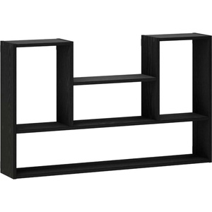vidaXL Стенен рафт Черно 100 x 17 x 60 см Дървесен материал (8014993)