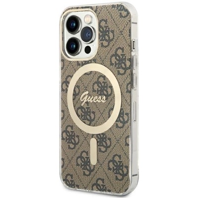 GUESS Кейс Guess GUHMP13LH4STW за iPhone 13 Pro / 13 6.1", кафяв / кафяв, твърд, 4G MagSafe (GUE002813-0)