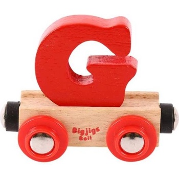 Bigjigs Toys Вагонче дървена влакова линия - Буква G