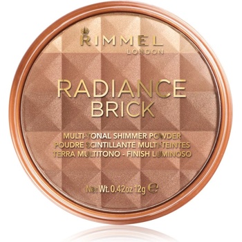 Rimmel Radiance Brick бронзираща озаряваща пудра цвят 002 Medium 12 гр