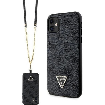 GUESS Кейс Guess GUHCN61P4TDSCPK за iPhone 11 / Xr, черен, Crossbody 4G Metal Logo (KXG0074085)