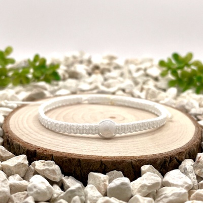 Certom Macramé náramek s Achátem bílým 0391