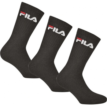 Fila 3pack tenkých vysokých ponožek černá