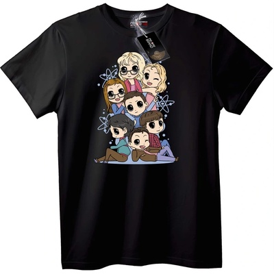 NOONEBRAND Тениска Семейни Карикатурни Герои - 3XL, Black