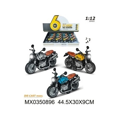 Alltoys Motorka se světlem a zvukem žlutá 1:12