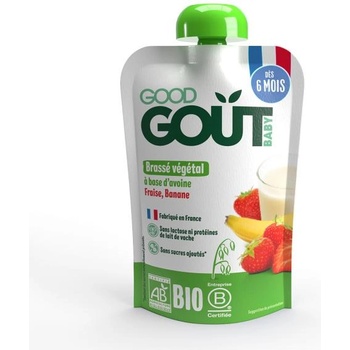 Good Gout Пюре плодово-зърнено BIO Овесен десерт с ягода и банан 90g Good Gout