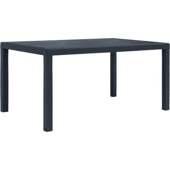 Image 1 of vidaXL Градинска маса, 150x90x72 см, пластмаса, ратанов вид, антрацит (45605)