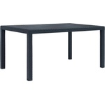 vidaXL Градинска маса, 150x90x72 см, пластмаса, ратанов вид, антрацит (45605)