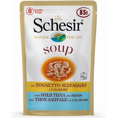 Schesir Cat Adult Soup divoký tuňák s chobotnicí 85 g