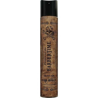 Pirates of the BARBERTIME BARBERTIME Olive Oil Sheeny Hair Spray 400 ml - pánsky silne tužiaci lak na vlasy s leskom