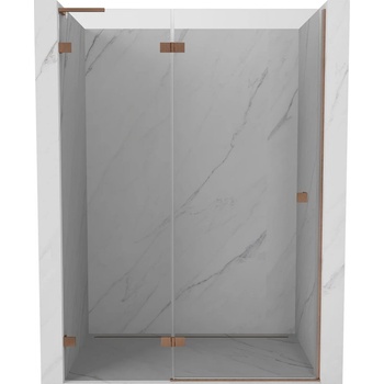 Mexen Lunar L ляви душ врати, отварящи се навън, 135 см, прозрачни, четкана мед - 834L-135-000-65-00-L (834L-135-000-65-00-L)