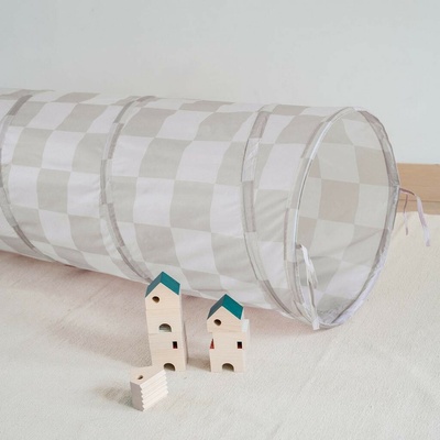 3 Sprouts Dětský Tunel Recycled Gingham beige