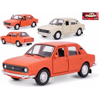 Welly Škoda 105L 1976 12cm kov spätný chod 2farby v krabičke
