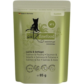 Catz finefood Classic Kitten No.5 s lososom hydinovým mäsom a špenátom 85 g