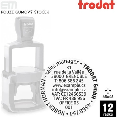 Trodat 52045 [ 45 x 45 mm pouze gumový štoček