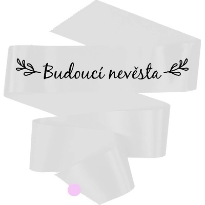 Šerpa s potiskem Budoucí nevěsta Bílá jednotná