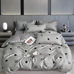 Johnny Home Спален комплект Johnny Home - S19005, 6 части, двулицев, 220 x 240 cm, сив/черен (S19005)