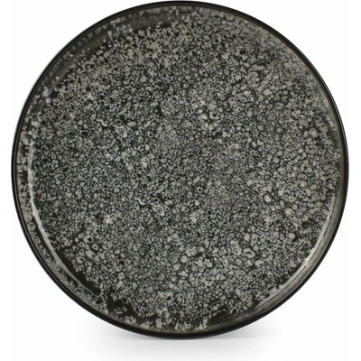 Čierny/krémovobiely dezertný kameninový tanier ø 20 cm Gravel – ONA