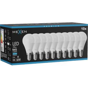 Mexen Nova 10x LED крушка E14, G45, 9W, Студена - 6500K, 945 lm - L101-E14-0965-01x10 (L101-E14-0965-01x10)