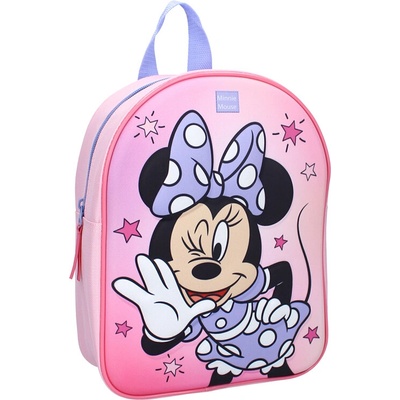 Predškolský ruksak jednokomorový Minnie Mouse Vadobag dievčenský ružový, viacfarebný