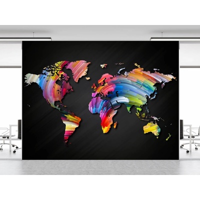 Gario Fototapeta Mapa sveta v pastelových farbách Materiál: Vliesová, rozmery 200 x 140 cm