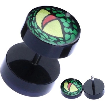 Šperky eshop falešný akrylový piercing do ucha s okem ještěra PC33.28