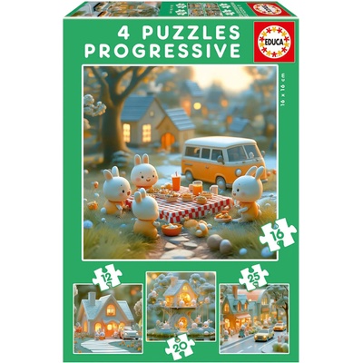 Educa - Puzzle 4v1 Progressive Puzzles Bunny City - 1 - 39 piese