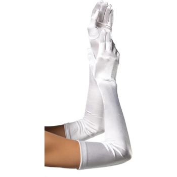 Image 1 of Leg Avenue Extra Long Satin Gloves 16B White