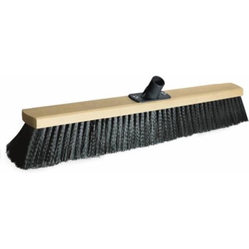 York Метла, индустриална, дървена, с конусовидна резба, 60 cm, черна