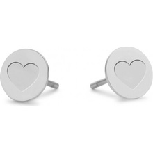 CO88 oceľové náušnice krúžky so srdiečkom C88CE-70134