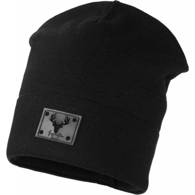 Jamiks Čierna čiapka s koženým logom Ivo