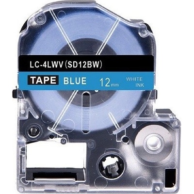Epson LK-4LWV, SD12BW, 12mm x 9m, biela tlač / modrý podklad, kompatibilná páska