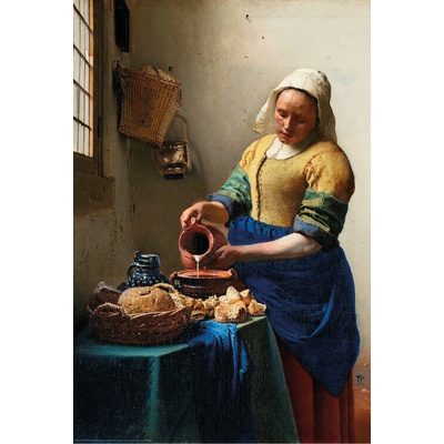 Plagát, Obraz - The Milkmaid (1658), Jan Vermeer, 61 × 91.5 cm