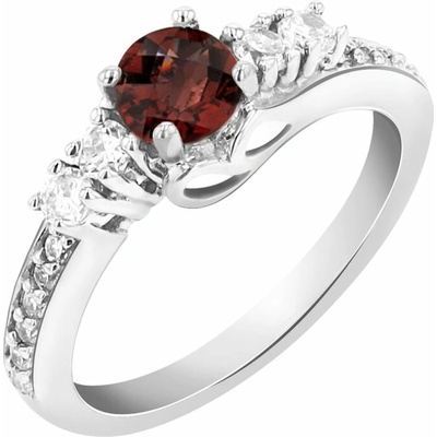 Eppi stříbrný prsten s granátem a zirkony Tereza R40949