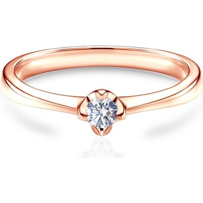 Savicki Zásnubný prsteň ružové zlato diamant PI R D 00059