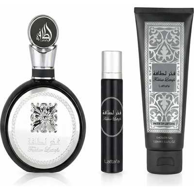 Lattafa Pride Fakhar Black EDP 100 ml + EDP mini 12 ml + SG 100 ml