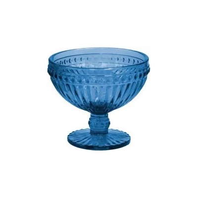 Horecano Стъклена чаша на столче за десерти / мелби ф12.5х10cm 370ml СИНЬО OLD SCHOOL-(HC-93962) 194610-5 (0193962)
