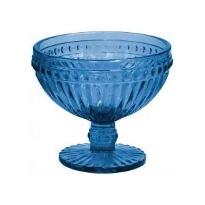 Horecano Стъклена чаша на столче за десерти / мелби ф12.5х10cm 370ml СИНЬО OLD SCHOOL-(HC-93962) 194610-5 (0193962)