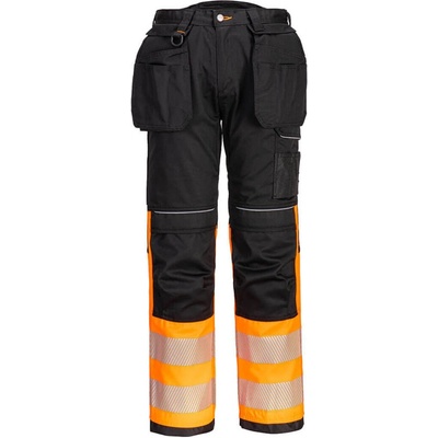 PortWest kalhoty Holster PW307 Hi-Vis Třída 1 do pasu reflexní Oranžovo-černá