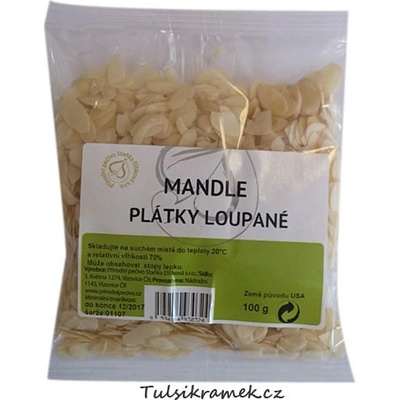 Přírodní pečivo Elšíková Mandle plátky loupané 100 g