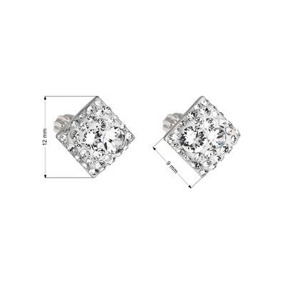 Pavona stříbrné šroubovací s krystaly Crystals from Swarovski Crystal 31169.1 Crystal