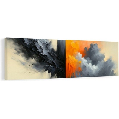 Obraz střet oranžové a šedé - 120x40