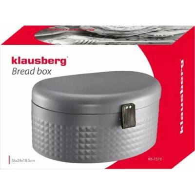 Klausberg Chlebník Klausberg KB 7578 Kovový chlebník šedý diamant