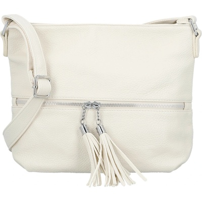Trendy dámská koženková crossbody kabelka Vaka béžová