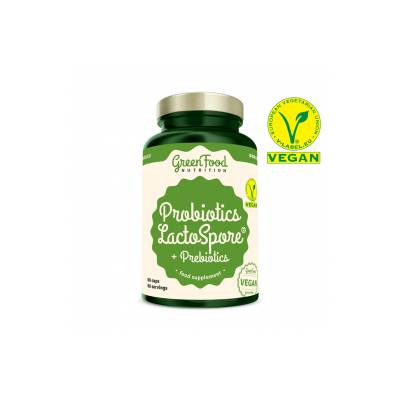 GreenFood Nutrition Probiotika LactoSpore® + Prebiotics + Pillbox Gratis